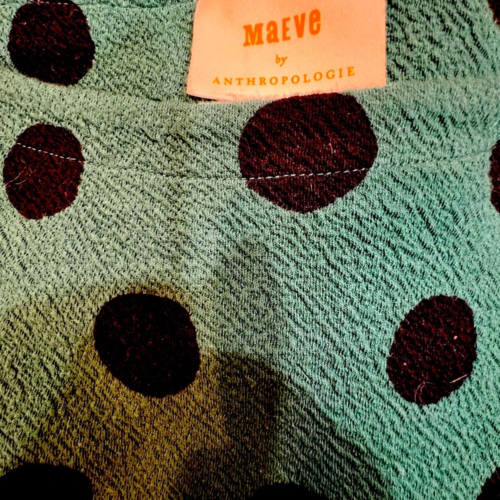 Maeve boatneck polka dots slight puff sleeve